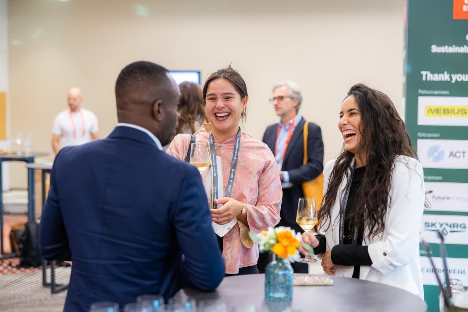 Lisa Melman and Teresa Gupta from CarbonLeap at the Economist's Sustainability Week Europe in Amsterdam.